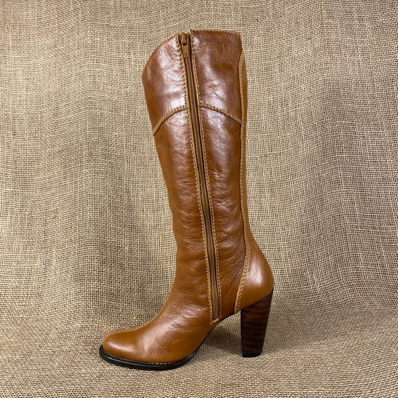 STIVALI New York Boots Heeled Zip Leather Women SZ 6.5  37 - Picture 3 of 12